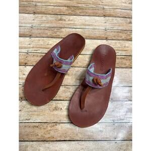 Feelgoodz Woven Leather Sandals Size 8